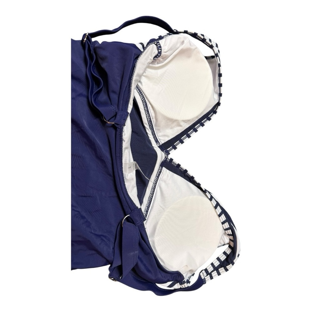 Navy and White Striped Swimsuit With Padding - Picture 5 of 7